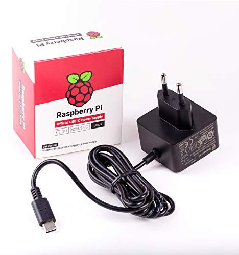 Raspberry Pi 4 USB-C Power Supply EU Plug (Negro)