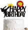 Karate Happy Birthday Tortenaufsatz Schwarz Glitzer Kung Fu Schwarz Gürtel Taekwondo Motto Party Zubehör für Jungen Mädchen Männer Frauen