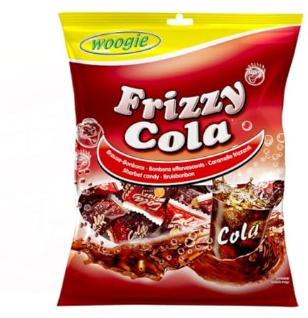Woogie Frizzy Cola Brause- Bonbons Hartkaramellen Mit Cola-Geschmack 170g