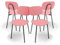 FRANKYSTAR Fabriano - Set di 4 sedie di design in metallo e PP, stile moderno, colore elegante (Rosa)