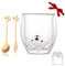 Yuragim Süße Tasse Kawaii Bär Becher Doppelwandige Isolierglas Gläser Trinkgläser Kaffeetasse Teegläser Espressotassen Persönlichen Geburtstagsgeschenke Ideen Weihnachten Geschenk für Frauen und Büro
