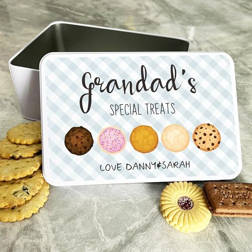 Granddad's Special Treats Biscuits Personalised Gift Biscuit Sweets Treat Tin Personalised Gift | Custom Gift | Personalized Tin | Cake, Biscuit & Treat Tins | Gift For Her | Gift For Him