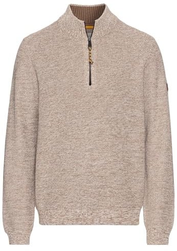 camel active Herren Stricktroyer aus Baumwollmix Sand, menswear-3XL