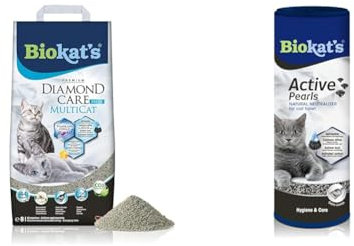 Biokat's Diamond Care MultiCat Fresh Katzenstreu mit Duft & Active Pearls - Streuzusatz mit Aktivkohle verbessert Geruchsbindung und Saugfähigkeit der Katzenstreu - 1 Dose (1 x 700 ml)