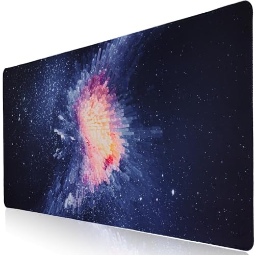 Sevenpers Gaming Mousepad XXL,900x400mm Gross Starburst Tischunterlage,Überdimensionales rutschfeste Gummimatten Gaming Mauspad für Tisch,Desktop,PC(Violett-Schwarz)