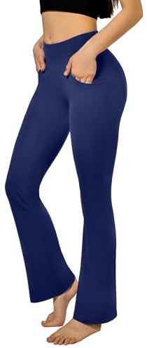SINOPHANT Flared Yogahose Damen Leggings High Waist Schlaghose Blickdicht Leggins Bootcut Jogginghose with Taschen