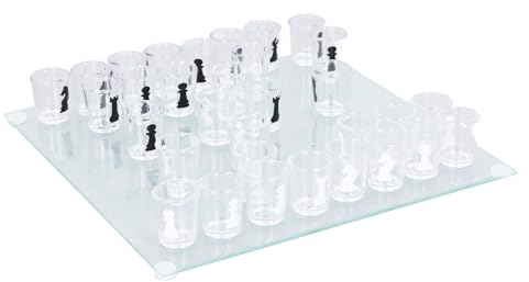 Juego de Vasos de Chupito, Juego de Ajedrez de Vaso de Chupito para Whisky, Licores de Tequila, Tablero de Ajedrez con Vaso de Chupito, Piezas de Ajedrez, Vasos de Chupito Transparentes