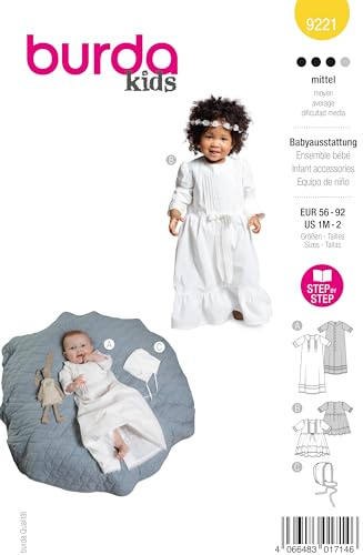 burda kids Schnittmuster Babyausstattung für Taufe Gr. 56-92
