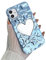 IMEIKONST Case for iPhone 11 Pro, 3D Luxury Pleats Wavy Heart Mirror TPU Bumper Glitter Case for Girls Women Lightweight Shockproof Protective Cover for iPhone 11 Pro. Blue AXJ