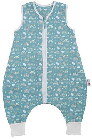 miniFreunde Premium Babyschlafsack - Ganzjahres Schlafsack mit Füßen 1,5 TOG - 100% Baumwolle - Oeko-Tex Zertifiziert (80 cm, Rainbow)