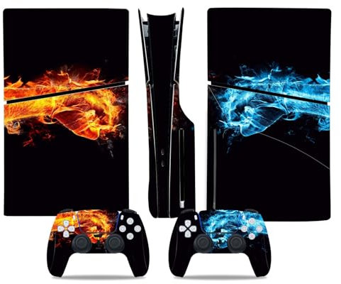 Skin für PS5 Slim Disc Version, Vinyl Aufkleber Skins für Playstation 5 Slim, Wrap Decal Cover Schutzzubehör für PS5 Slim Disc Edition (Faust)