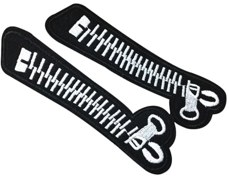 2 Stück Reißverschluss Aufnäher Set Patch Bügelbild Aufbügler Iron On Flicken Taktisch Militär Applikation für Kleidung Baseballkappe Taschen Weste Jacke Rucksäcke