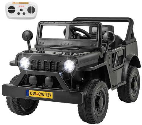 COSTWAY 12V Elektroauto für Kinder, Elektrofahrzeuge mit 2,4G mit Fernsteuerung, Kinderauto Elektrisch mit LED Scheinwerfer & Musik & USB, Elektro Auto 3-8 km/h