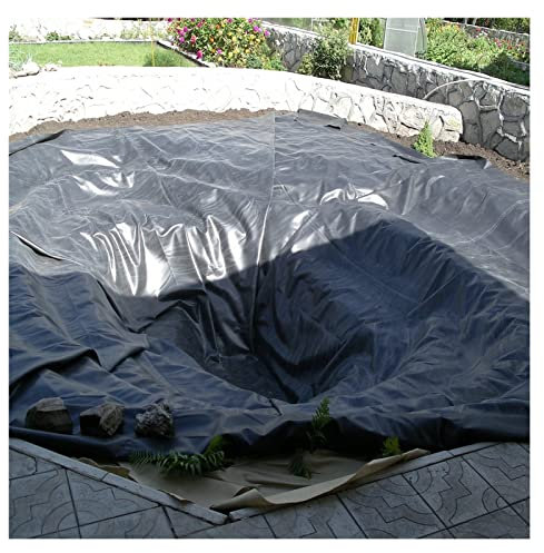 Faltbare 1 mm Teichfolie für grüne Dächer, wasserdicht und langlebig, ideal für kleine Fischteiche, Unkrautbekämpfungsgewebe, schwarz, 1 x 2 m