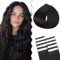 SEGO Tapes Echthaar Extension Echthaar Adhesive Klebeband 100% Menschliches Haarverlängerung Haar 10 Tressen 1g Pro Stück invisible 30 cm # 1B