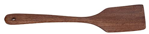 Spatule Tahta Kaşık Cuillère en Bois Spatule de Cuisson Légère Texturée Exquise avec Trou de Suspension pour la Cuisine Spatule de Cuisson (Pelle plate de 33,5 cm de long)