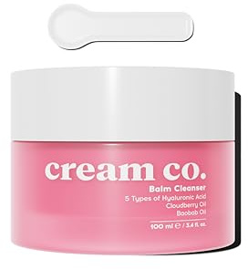 cream co. Silky Balm Cleanser, Make-up-Entferner auf Ölbasis für wasserfestes Make-up, LSF und Schmutz, feuchtigkeitsspendend mit 5 Arten von Hyaluronsäure und Baobaböl, für jeden Hauttyp geeignet, 10