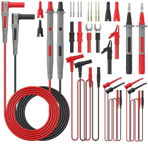 24 stück Multimeter MessLeitungen Kit Upgraded Messleitungen Set mit austauschbaren Gold-Plated Multimeter Sonden