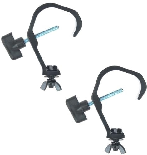 2 x Eurolite TH-22 SLIM schwarz Theaterhaken Scheinwerferhaken Montagehaken für 50 mm Rohr I Maximallast WLL 50 kg