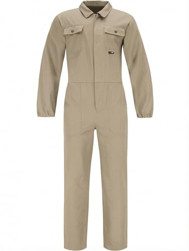 BWOLF ANAX Arbeitsoverall Herren Overall Herren Arbeitskleidung 100% Baumwolle Arbeitsoveralls mit 5 Taschen (Khaki, S)