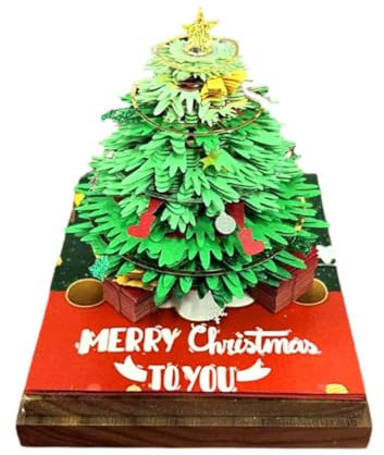 3D Desk Calendar 2025 Christmas Tree House Tear-Away New Gifts Notepad Paper Year w G3Q1 LED 3D Christmas Lights