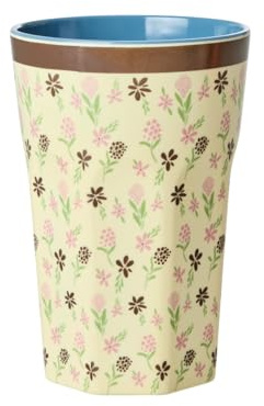 ReWu Rice Melamin Becher Groß - Blumenmeer - Kinderbecher Campingbecher Campinggeschirr Trinkbecher Melamingeschirr Bruchsicher BPA-frei 400ml