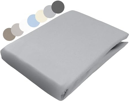 sleepling Flanell Spannbettlaken 90x200 cm, 100% Baumwolle, Spannbetttuch 90 x 200 cm, Blickdicht & Weich, Rundumgummizug, 35 cm Steghöhe, Made in Germany, Oeko-TEX, Waschbar bis 60 Grad, Hellgrau