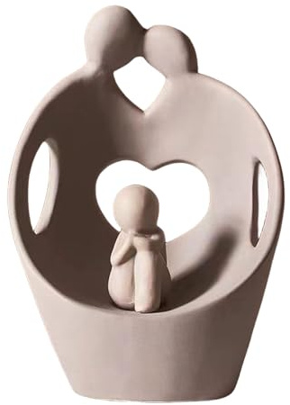 Stylish Family of Three Statues - Abstract Art Figurine for Home Decor, Perfect for Living Room, Office, Dining Room, Tabletop, Bedroom - Timeless Family Happiness Sculpture