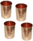 Copper Handgefertigte Becher aus reinem Kupfer für Wasser, Indienstil, Kupfer, 4 Stück