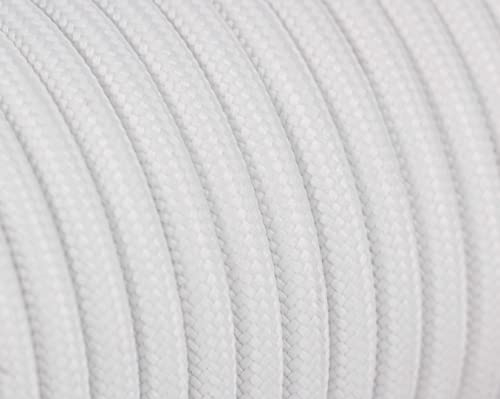 3m Textilkabel Weiß Unifarben 3x0,75qmm 3G Kabel Lampenkabel Stoffkabel Stromkabel umsponnen max. 300V