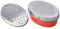 BESTONZON Rallador multifuncional de acero inoxidable para frutas y verduras con recipiente de almacenamiento (rojo)