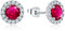 JO WISDOM Ohrstecker Silber 925 Damen Runde Ohrringe Stecker mit 3A Zirkonia Roter Rubin Juli Geburtsstein,Schmuck für Frauen