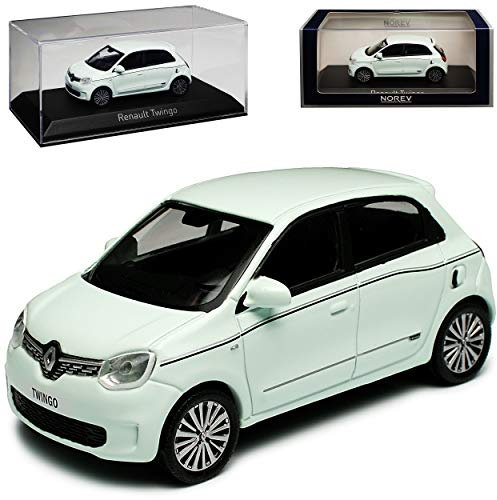 Renautl Twingo III Pistache Grün Fast Weiss 5 Türer 3. Generation Ab 2014 Version Ab Facelift 2019 1/43 Norev Modell Auto