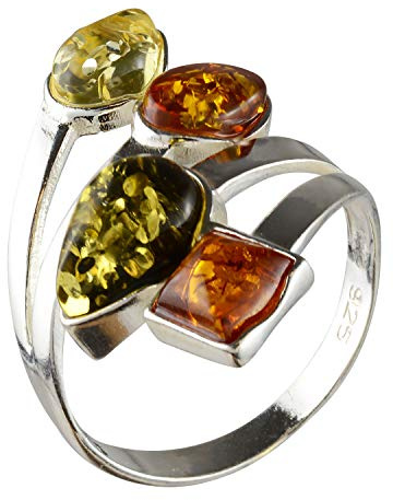 Holiday Gift Shops Mehrfarbiger Ring aus Sterlingsilber und baltischem Bernstein Marcia