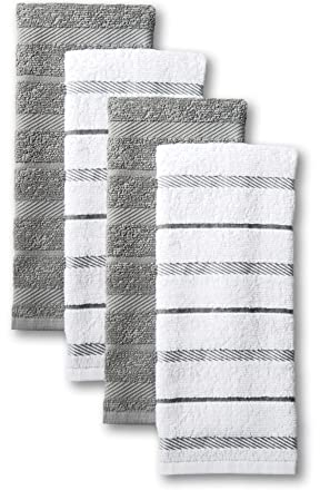 KitchenAid Albany Küchenhandtuch-Set, Baumwolle Polyester, GRAU, 16x26, 4