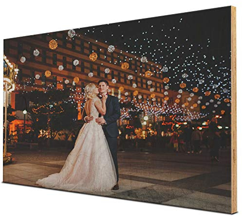wandmotiv24 Holz-Wandbild - Foto auf Holzplatte mit Online-Vorschau - personalisierte Wanddeko - Holzbild mit Wunschmotiv - Fotogeschenk - 80x60 cm