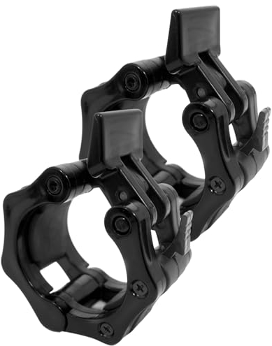 The Pure Blue Pair of 25mm Barbell Collar Clamps Weight Clips for Barbells, Dumbbells, Bars. Weightlifting and Strength Training Essential. Gym Accessories and Fitness Equipment.