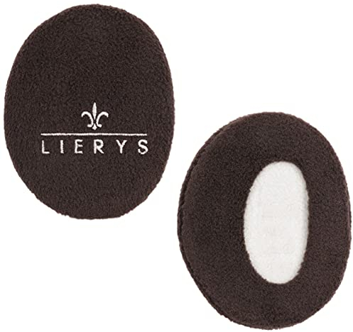 LIERYS Earbags Ohrenwärmer Damen/Herren - Ohrwärmer gefüttert mit Fleece – Schutz vor Wind/Kälte - Ohrenschützer in 3 Größen - umschließen Ohr völlig – Herbst/Winter Dunkelbraun S