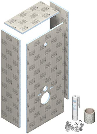 LUX ELEMENTS Montage-Set Fertig zum Verfliesen 125 x 60cm I 4x Hartschaumplatten + 20x Schrauben & Unterlegscheiben + 5m Armierungsgewebe & 1x Montagekleber I Schimmelresistent