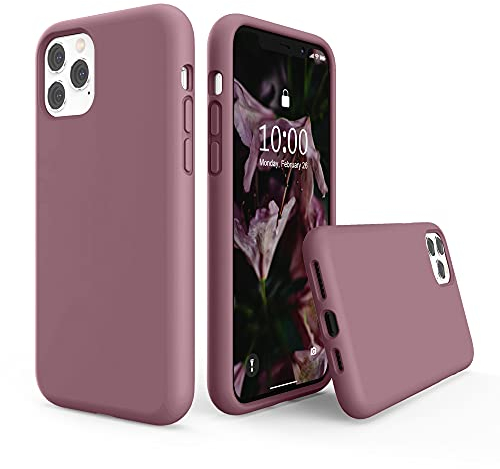 SURPHY Liquid Silicone Case Compatible with iPhone 11 Pro Max Case, Soft Rubber with Microfiber Cloth Lining Full Body Design Shockproof Case for iPhone 11 Pro Max 6.5 (Lilac Purple)