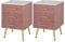WOLTU Lot de 2 Table de Chevet avec 3 Tiroirs en Velours Table de Nuit Commode de Rangement pour Chambre à Coucher Salon en MDF Montage Facile 40,5x41x62cm, Rose, TS135rs