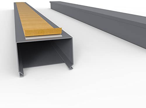 Kabelkanal Selbstklebend Pro mit Schaumklebeband, Kabelschacht 50m 60x40mm - 25x2m, Gray - Grau