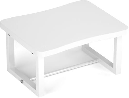 Itsst Marchepied en bois avec 226,8 kg, large marchepied de lit pour adultes, marchepied en bois blanc et cadre stable en métal massif pour cuisine, chambre, salon, salle de bain