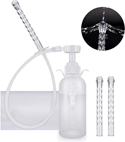 Wiederverwendbares Vaginales Reinigungssystem, 300ml Vaginaldusche Für Frauen, Analdusche Mit Manuellem Druck Für Duschvaginareinigungsset Mit 3 Düsenspitzen, Geeignet Für Männer Und Frauen