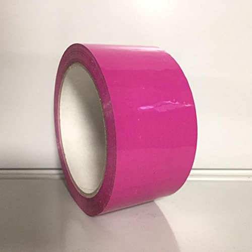 50 mm x 66 m Pink Packband Verpackungsband, farbiges Klebeband aus Polypropylen, extrem leise abrollendes Paketband mit Acrylatkleber, Breite 50mm x Länge 66m, 48 µm dick (Pink)
