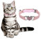 cobee Bling Heart Katzenhalsband mit Glocke, verstellbares Kätzchenhalsband mit Sicherheitsgurt, Strass Haustierhalsband für kleine Katzen und Hunde (Rosa) (Rosa)