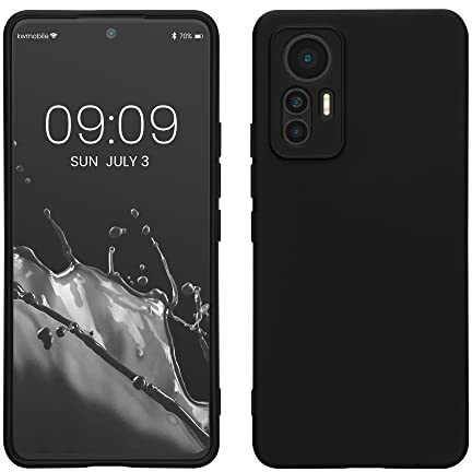 kwmobile Slim Case kompatibel mit Xiaomi 12 Lite 5G Hülle - Handyhülle aus Silikon in Schwarz