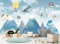 Kinder Wandbild Fototapete Berge und Flugzeuge Luftballons Kinderzimmer B 366 cm x H 254 cm Wanddeko Riesenpapier Poster Kinder
