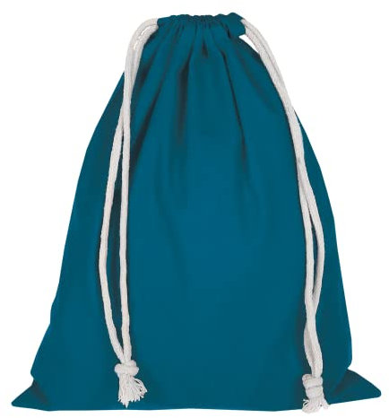 TEXXILLA Zuziehbeutel - Baumwolle | OEKO-TEX 100 zertifiziert | 25x30cm | Jutebeutel | Einkaufstasche | unbedruckt, Farbe:petrol