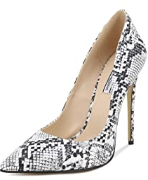 QUEEN HELENA K2104M Damen Elegante Geschlossene Zehe Stiletto Heel Schuhe, K2104s Pythonato, 38 EU